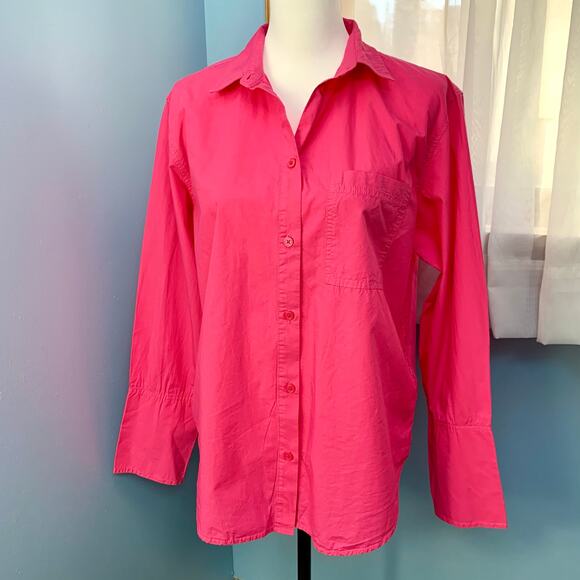 J. Crew Garçon Shirt in Pink Garment-dyed Cotton Poplin Size 10 - Picture 8 of 9